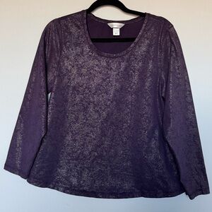 Christopher & Banks Shimmering Purple Long Sleeve Top